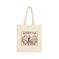 Tote Bag - "Giddy Up In A Cup" Western Cowboy Coffee Canvas Tote